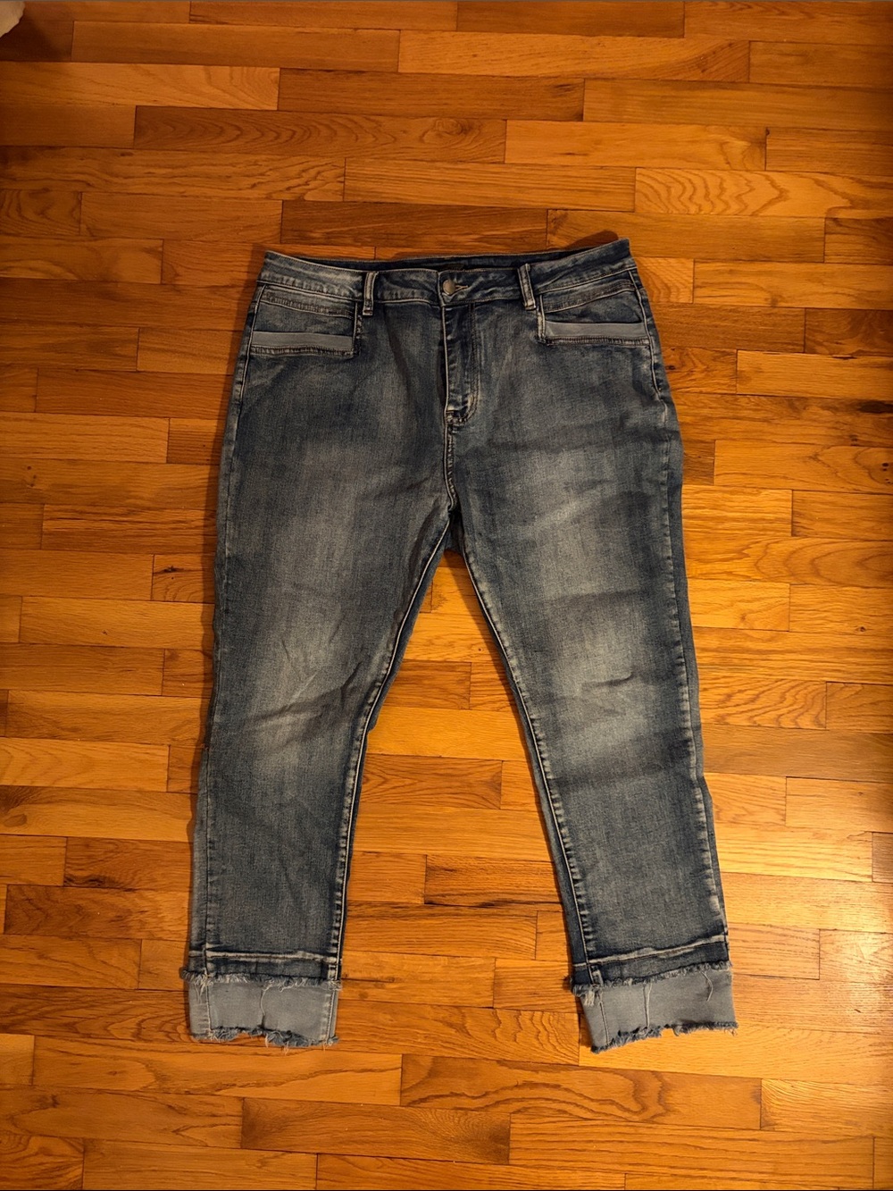 Coco + Carmen Light Blue Frayed Hem Jeans